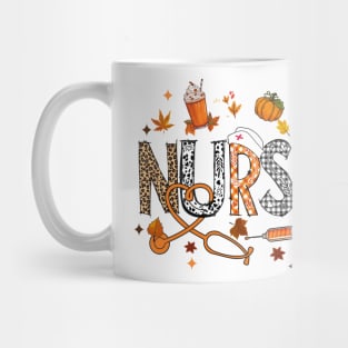 Retro Autumn Pumpkin Fall Nurse Life Thanksgiving Nurse Mug